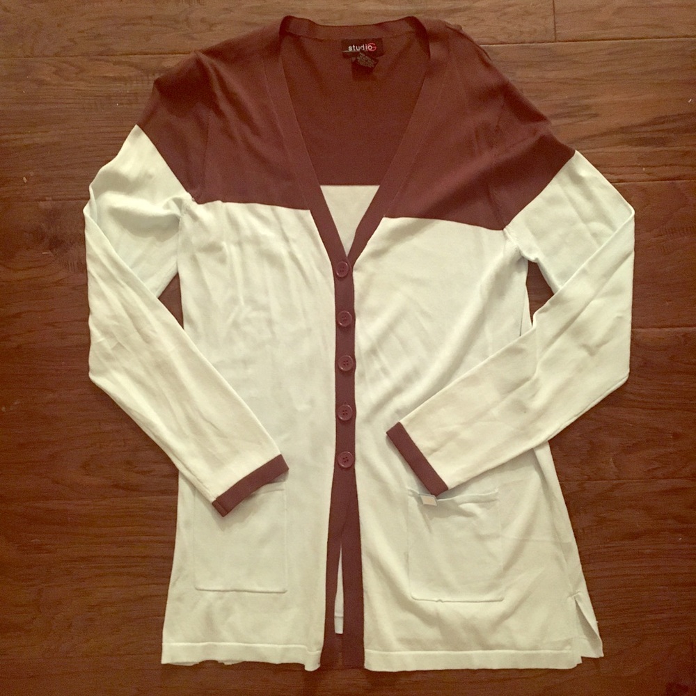 ⭐️PRICE DROP⭐️NWT STUDIO G TWO TONE RAYON CARDI